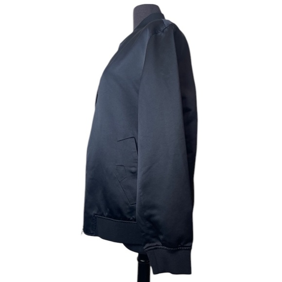 Trendiano Satin Black Zip Up Embroidered cardinal Red bird respect nature - Picture 6 of 14